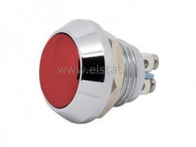 Przycisk wandal. chwil. wypukły 12mm czerwony 2A