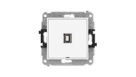 Mini Mechanizm Gniazda Pojedynczego Usb A-B 2.0, Bez Pola Opisowego Biały Mat...