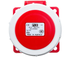 Gniazdo tablicowe 16A 4P 400V /75x75/ czerwone IP67 POWER TWIST 3142-6
