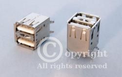 GNIAZDO USB A DO DRUKU PODWÓJNE PIONOWE BIAŁE (5 SZTUK) (ZLUSB GNA-2X-PION)