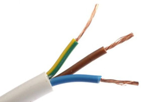 Sieciowy kabel zasilający 3 Core Polichlorek winylu PVC Sheath Biały 9.7mm od , 300 V, 500 V