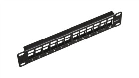Patch Panel Pusty Rack 10 1U Na 12 Modułów Keystone Czarny Alantec