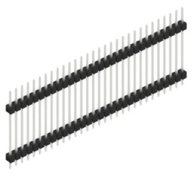Pin header, 30 pole, pitch 2.54 mm, straight, black, SL522330Z