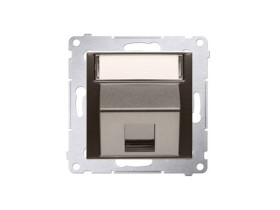 SIMON 54 Pokrywa gniazd teleinformatycznych na Keystone skośna pojedyncza z polem opisowym brąz mat DKP1S.01/46 KONTAKT SIMON