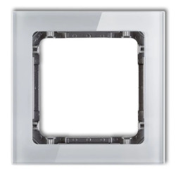 DECO Ramka pojedyncza - efekt szkła (ramka: szara spód: grafitowy) szary 15-11-DRS-1