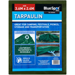 BlueSpot Tools 45926 Green Tarpaulin 3.6 x 2.4m