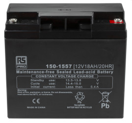 Uszczelniony akumulator kwasowo-ołowiow 18Ah RS PRO 181.5 x 76.5 x 167.5mm 12V