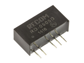 Przetwornica DC-DC, 2W, Uwe 4,5 → 5,5 V DC, Uwy ±5V dc, Iwy ±200mA, Recom
