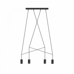Nowodvorski lampa wisząca IMBRIA GU10 x 4 Stal lakierowana Przewód w oplocie Czarny ~220-230 V MAX: 35W