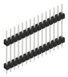 Pin header, 15 pole, pitch 2.54 mm, straight, black, 10056720