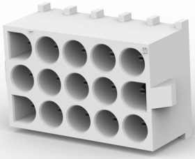 Pin header, 15 pole, pitch 6.35 mm, straight, white, 350714-1