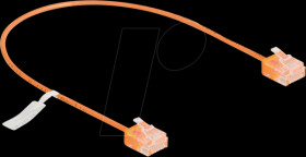 80853 RJ45 Network Cable Cat.6 UTP Ultra Slim 0.3 m orange with short