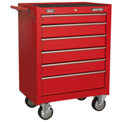 Sealey AP226 Rollcab 6 Drawer with Ball Bearing Slides - Red