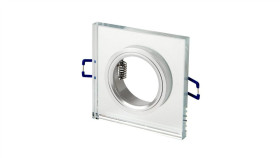 Led Line Oprawa Szklana Kwadratowa Srebrna 90X25x10mm