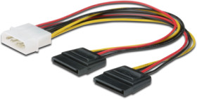 Power cable, IDE plug to 2 x SATA socket, 15 pole, 0.2 m, AK-430400-002-S