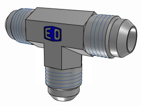 Złączka hydrauliczna, Złacze A: Złączka kielichowa JIC męska 37°, Złacze B: Złączka kielichowa JIC męska 37°, Stal,