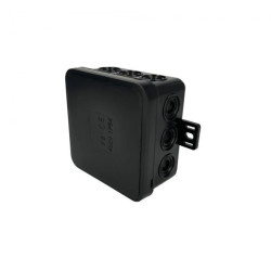 Puszka hermetyczna natynkowa elastyczna 75x75x41mm 12-wlotowa, zamknięcie na klik IP54 czarna EDO