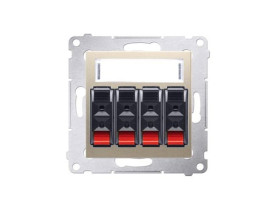 SIMON 54 Gniazdo głośnikowe poczwórne złoty mat do podłączenia kolumn głośnikowych DGL34.01/44 KONTAKT SIMON