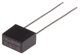 Bezpiecznik nieresetowalny 400mA 250V RS PRO F Termoplastyczne 35 A przy 250 V AC rozstaw 5.08mm