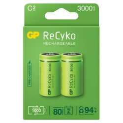 2 x akumulatorki C / R14 Ni-MH GP ReCyko 3000mAh (green)