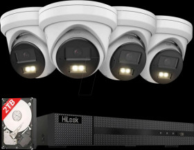 IK28P-480T Network video recorder, incl. 4 Turret cameras, 4K, 2 TB HDD