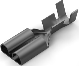 Uninsulated flat plug sleeve, 6.35 x 0.81 mm, 0.51 to 2.08 mm², AWG 20 to 14, brass, tin-plated, 170032-5