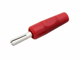 Wtyk banan przykręcany czerwony 44 mm