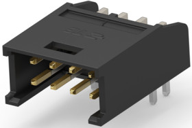 Pin header, 8 pole, pitch 2.54 mm, angled, black, 280389-2