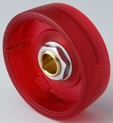 Rotary knob, 6.35 mm, PC, red, Ø 33 mm, H 14 mm, B8233633