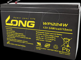 WP1224W Rechargeable AGM battery, 12 V, 6 Ah, high current