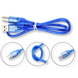 Kabel USB A/B 50cm 0.5m niebieski do Arduino UNO MEGA 2560 i drukarek