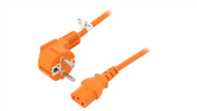 Sn326-3/10/5Or Kabel Cee 7/7 (E/F) Wtyk Kątowy, Iec C13 Żeński Pvc 5M 10A