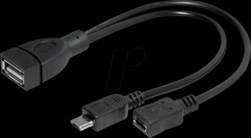 C 258 CL Micro USB-B connector and micro USB-B to USB-A socket