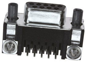 Złącze D-Sub 9-pinowe Żeński Kąt Proste Przewlekany raster 2.74mm Cyna na niklu