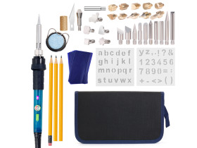 Pirograf wypalarka do drewna 60W lutownica grotowa zestaw 36 elementów DSC3 KIT2