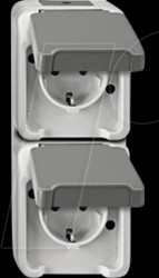 MEG2329-8029 Double socket, vertical - Aquastar, light grey