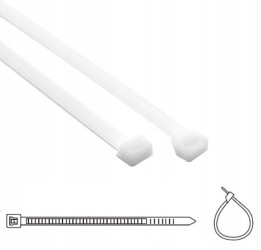 OPASKI KABLOWE BIAŁE 600x7.6 100 SZTUK