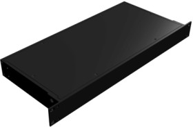 Aluminum enclosure, (L x W x H) 44 x 422 x 203 mm, black (RAL 9005), IP32, RM1U1908SBK
