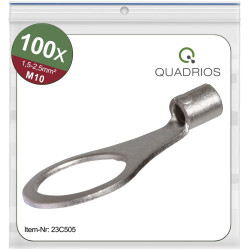 Quadrios 23C505 Ring Terminal 2.5mm² 10.5mm Ø 100pcs Non-Insulated