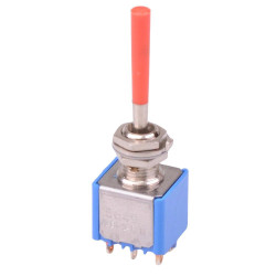 5649AB-21+U646 APEM Red Long Lever On-Off-On Miniature Toggle Switch DPDT
