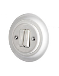 CERAMICZNY WŁĄCZNIK PODTYNKOWY DWUTOROWY SCHODOWY KLAWISZOWY BIAŁY 2WP02x2SCHW KL