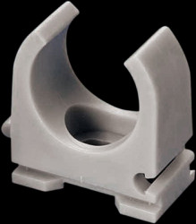 Tubing holders, (L x W x H) 28.3 x 14.4 x 30.2 mm, head Ø 22 mm, mounting Ø 4.3 mm, PE, gray, BYB-5-13H762