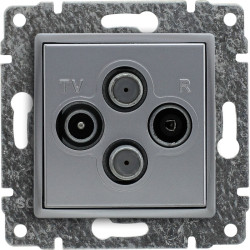 VENA Gniazdo antenowe TV SAT podwójne aluminium 514078