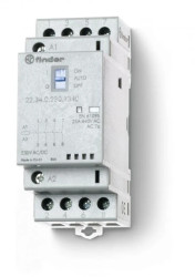Stycznik modułowy 3Z 1R 25A 24V AC/DC, funkcja Auto-On-Off, wskaźnik zadziałania + LED, 35mm 22.34.0.024.4740