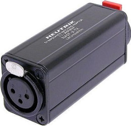 Symmetry adapter, XLR socket 3 pole to 1/4&quot; phono jack 3 pole, black, NA2F-J-TX