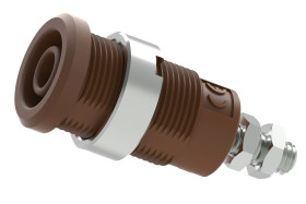 Gniazdo bananowe Żeński Wtykowa Brązowy 25A Electro PJP