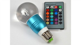 Żarówka Led Gais E27 3W Rgb Z Pilotem Niebieska