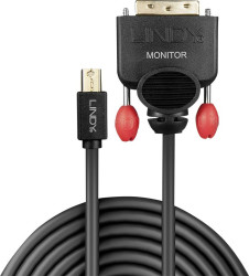Kabel DisplayPort LINDY LINDY Mini DP an DVI-D Kabel schwarz 2m 41952, Mini DisplayPort do DVI 18+1pin., 2.00 m