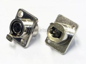 Gniazdo żeńskie mini XLR 3p do obudowy