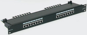 Panel RJ, GigaPlus, Cat5e, 24 portów, RJ45, FTP, 1U, Czarny